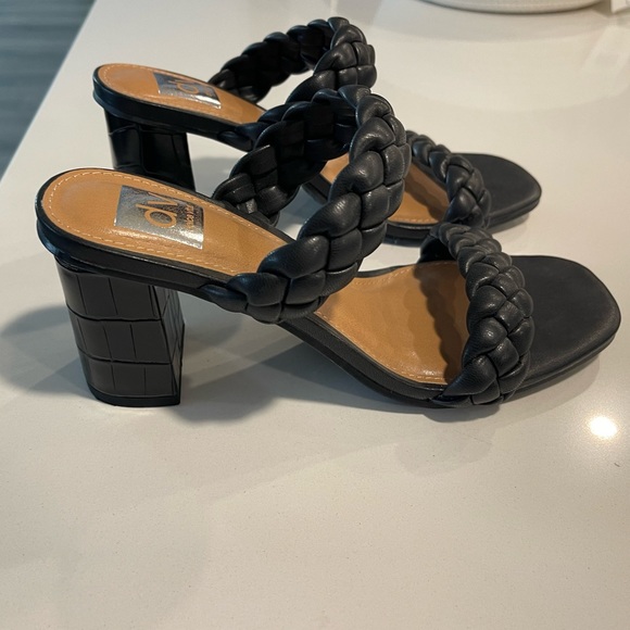 DV by Dolce Vita Size 8 Black Block Heels with Braided Straps - Picture 6 of 7